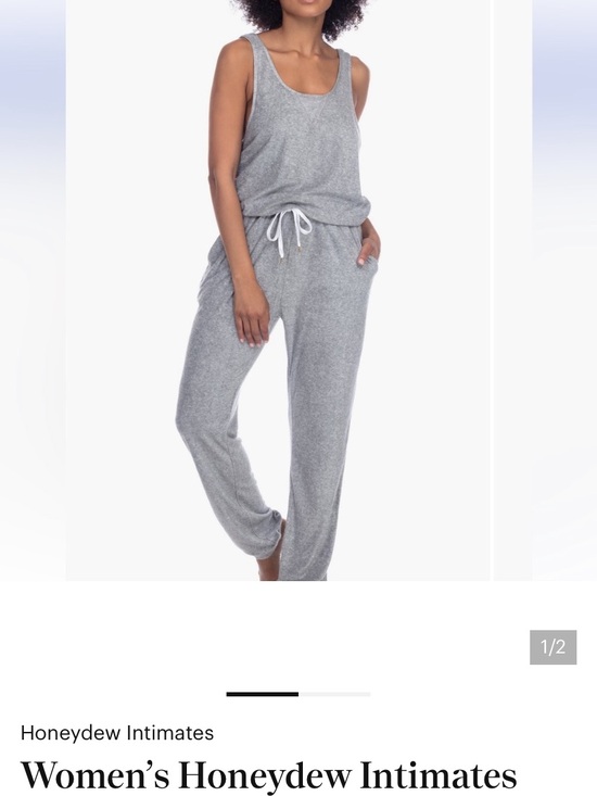 Honeydew Intimates Pants - Honeydew Intimates Light Gray Sleeveless Lounge Jumpsuit